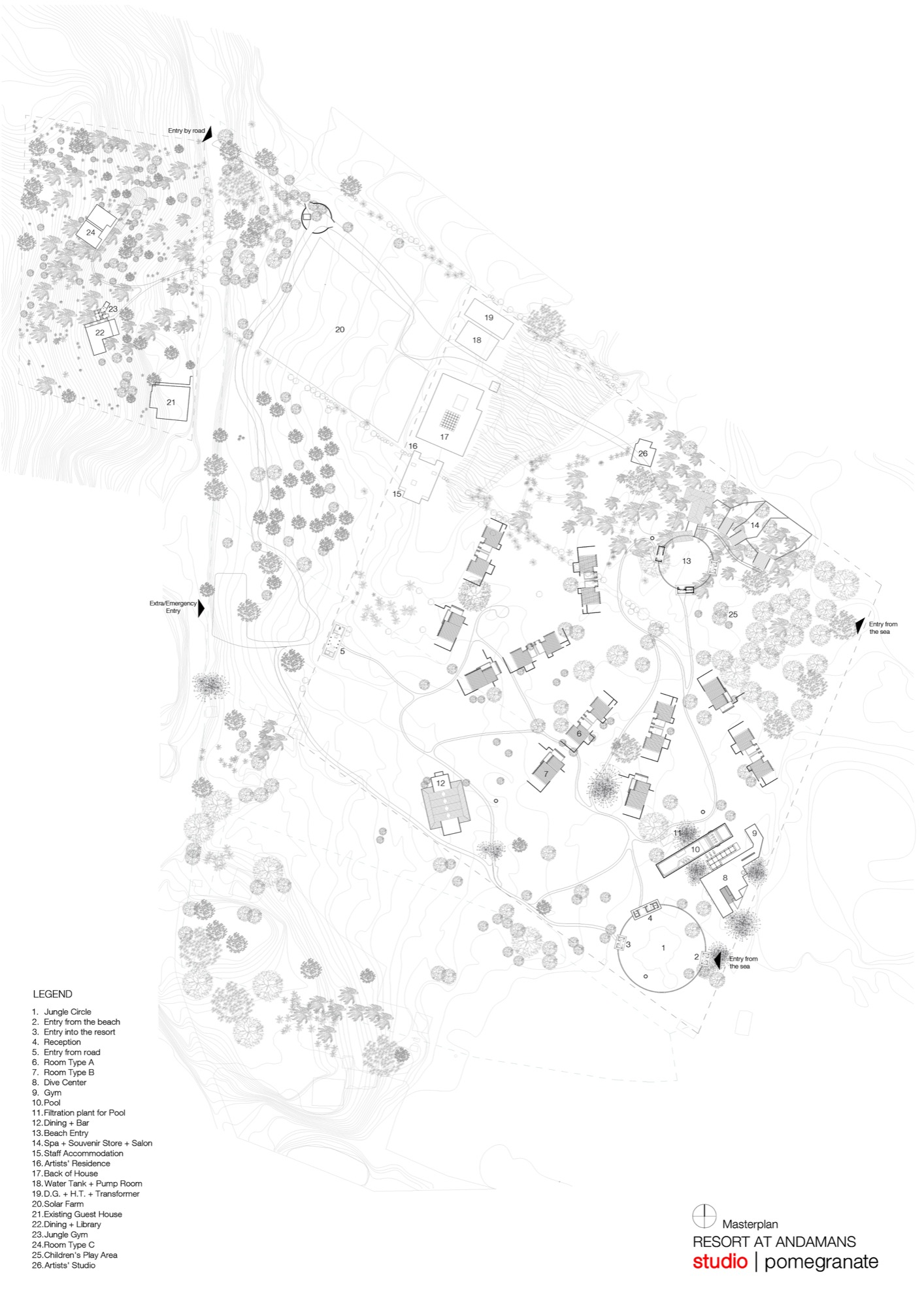 Island Resort, Andman Islands — sketch by Studio Pomegranate